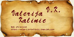 Valerija Kalinić vizit kartica